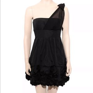 BCBG MAXAZRIA One Shoulder Black Dress S 6